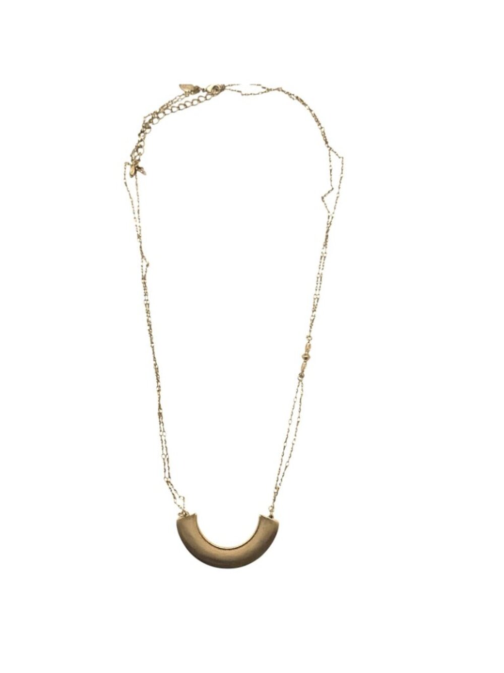 Chico's Brushed Gold Tone Pendant 32" Necklace